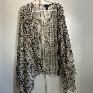 Sheer Oversized Boho Poncho